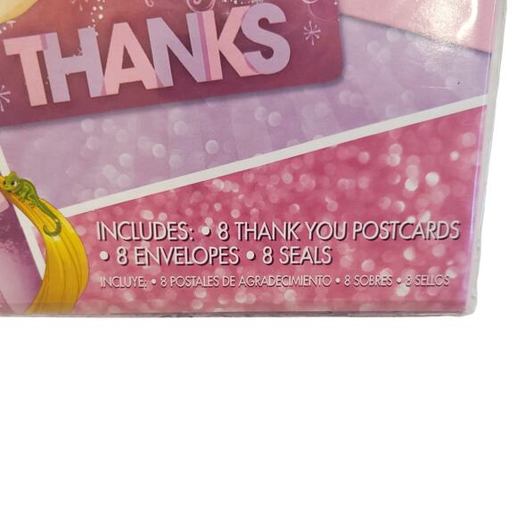 Disney Princess Rapunzel Thank You Cards Envelopes Rapunzel Stickers 8 Pack - Picture 7 of 10